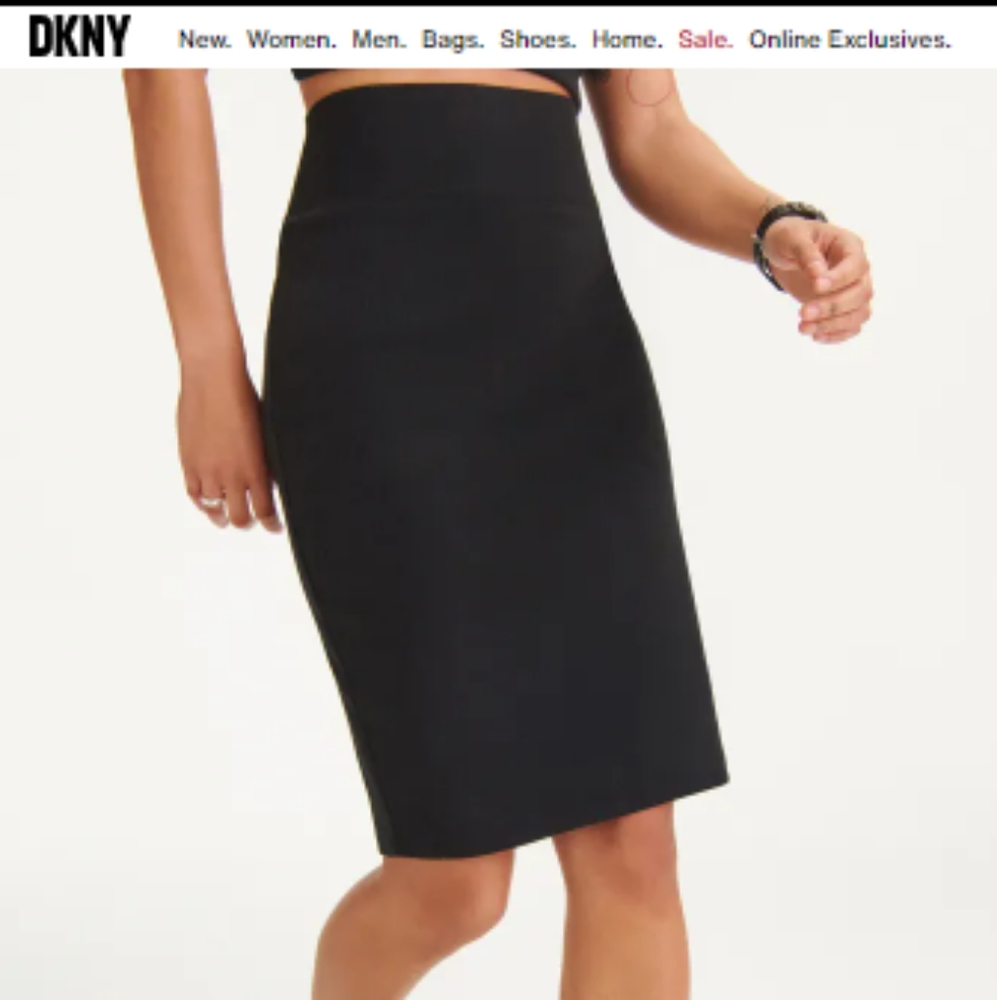 DKNY Gray High-waisted Ribbed Skirt